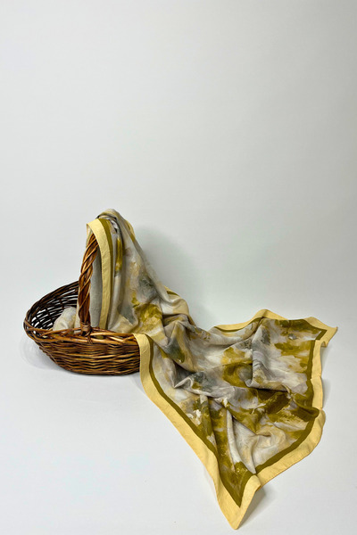 Shalcım Bambu Kraş Çiçek Desen Desen Şal Ebru Serisi