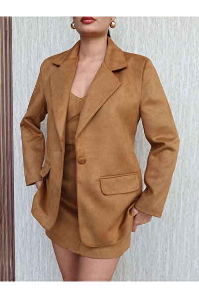 ESRAHELVACI Suede Bustier Jacket Set