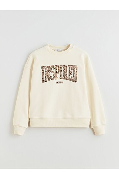 LC Waikiki Γυναικείο φούτερ με στάμπα Crew Neck Oversize