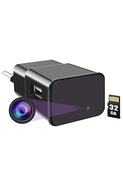 iUni Încărcător USB cu cameră spion IP1000, 32GB, WiFi, vizualizare 4K, audio...