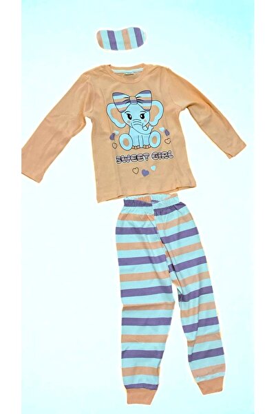 MİLAYS LİFE HOME COLLECTİON 100% Cotton 3-Piece Pajama Sets with Eye Mask Character Print for Children