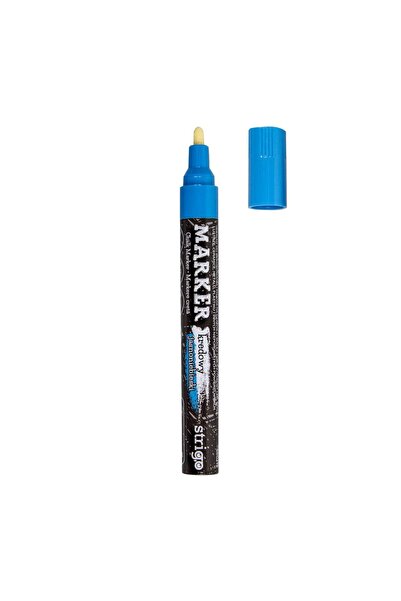 Strigo Liquid chalk marker, round tip, blue SSC215
