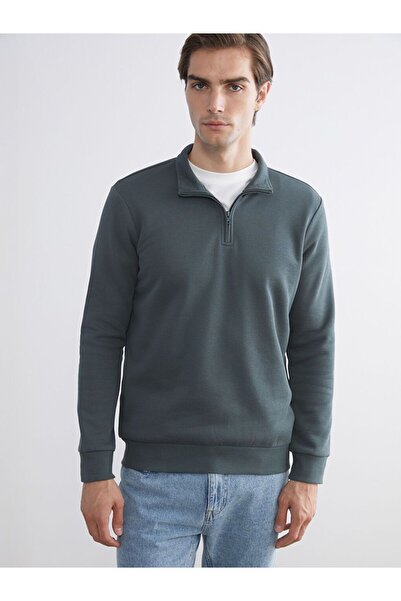 LC Waikiki Lcwaikiki Classic Stand Collar Long Sleeve Men's Thick Sweatshirt