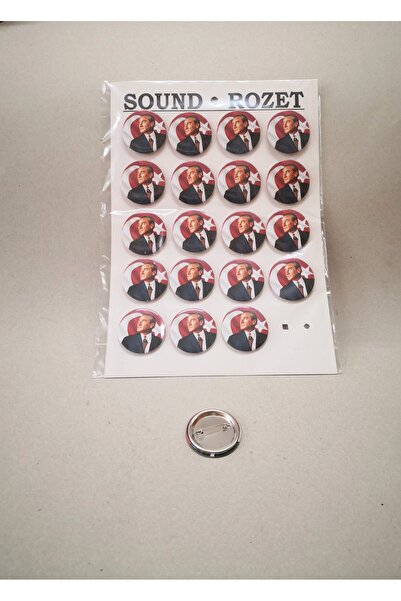 Özgür TÜRK BAYRAKLI ATATÜRK Resimli Rozet Metal, İğnelidir Şıklığı Tamamlar Aksesuar (20 Adet Birliktedir)