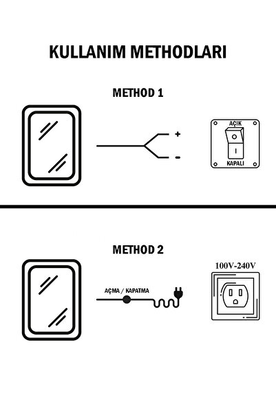 BAUPOR Soho LED Işıklı Banyo Duvar Aynası – Şık Dekoratif Aydınlatmalı Ayna