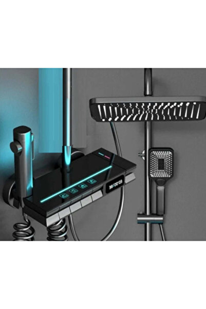 OEM Lux Black Shower Set - With Digital Display and 360 Rotation Thermostatic Function