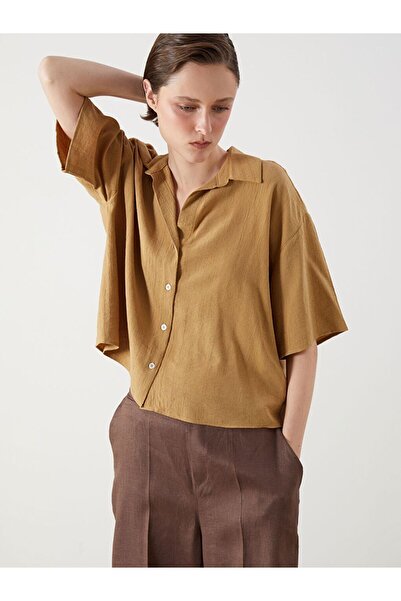 LC Waikiki Lcw Vision Brown Textured Women's Shirt