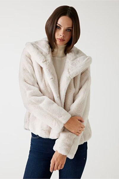 Guess Γυναικεία τεχνητή γούνα New Sophy - Μπεζ