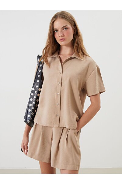 LC Waikiki Xside Brown Loose Fit Women's Shirt