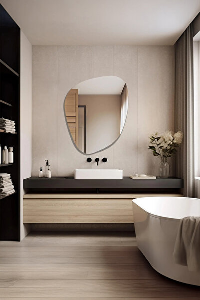 BAUPOR Soho LED Işıklı Banyo Duvar Aynası – Şık Dekoratif Aydınlatmalı Ayna