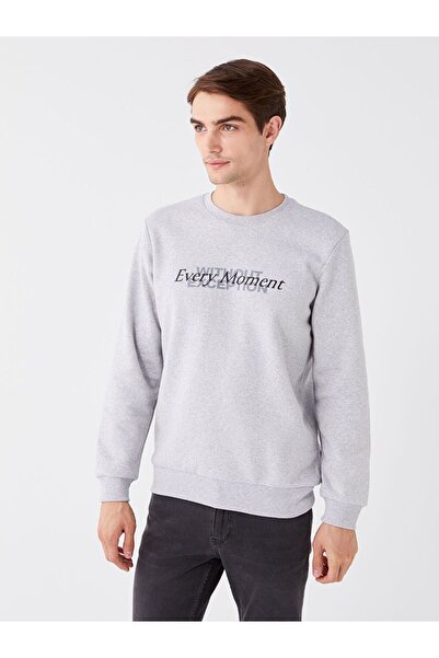 LC Waikiki Crew Neck Printed Men's Thick Sweatshirt