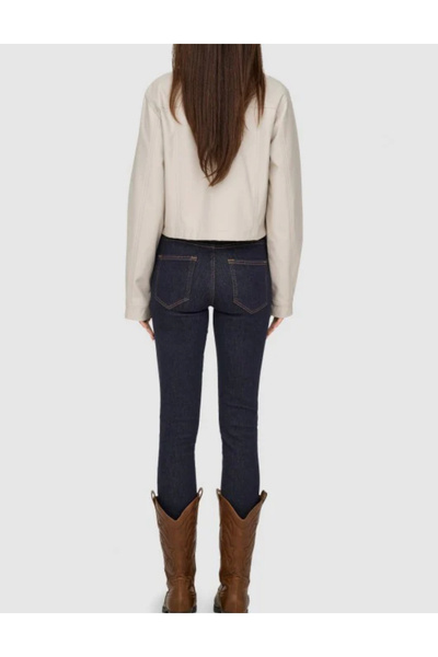 ONLY Only Faux Leather Jacket, beige