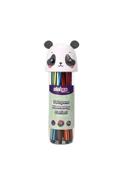 Strigo Washable markers 12 colors, Panda box SSC476