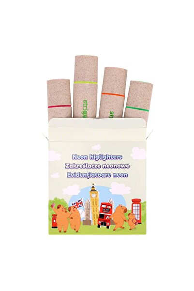 Strigo Set 4 textmarkere Neon, seria Capybara SSC504