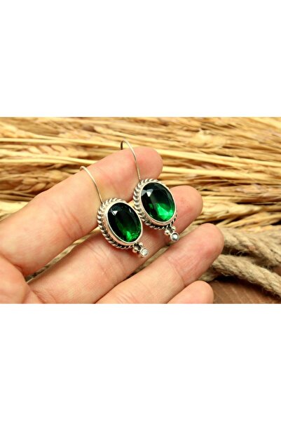 alpsilverart 925 Ayar Gümüş El İşi Otantik Zümrüt Küpe – Kadınlar İçin Özel Tasarım