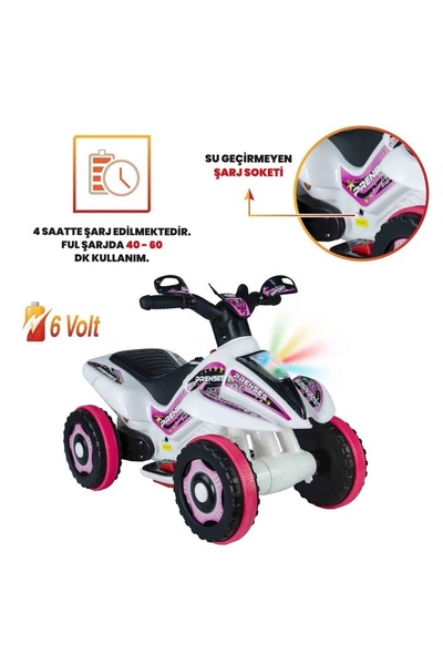 Jusso Led Işıklı Müzikli Akülü Çocuk Atv Akülü Motor Ranger
