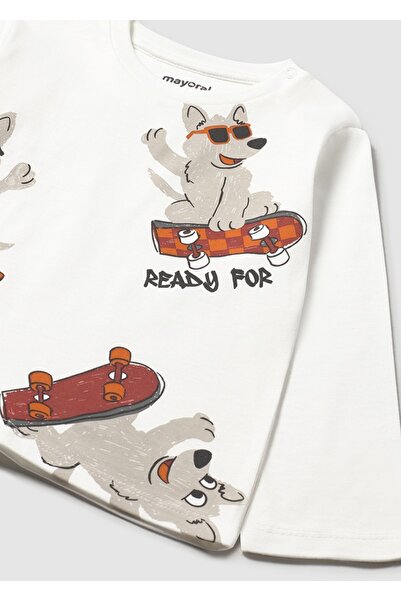 MAYORAL Skate Waist Elasticized Pants Sweat Suit (Sizes for Ages 01-04) - Ecru-Anthracite