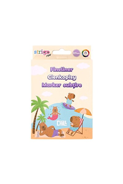 Strigo Set 8 finelinere colorate, seria Capybara SSC505