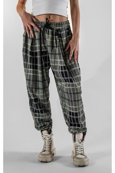 Superbluemexico Women's Pleated Jacquard Shalwar Trousers