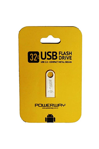 POWERWAY ذاكرة فلاش USB ذات طرف معدني سعة 32 جيجابايت