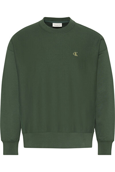 Calvin Klein Premium Terry Monogram Cn Erkek Yeşil Sweatshirt