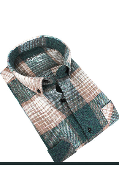 Varetta Чоловіча зелена товста зимова картата сорочка лісоруба – з кишенями, широкий крій, осінньо-зимова модна сорочка
