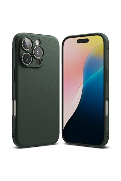 Juls Carcasă pentru iPhone 16 Pro - Ringke Onyx K45, Poliuretan, Verde Închis