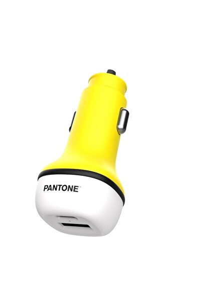 Pantone Car Charger 38W PD QC 1x USB-A 1x USB-C PT-PDDC05 Yellow 102C