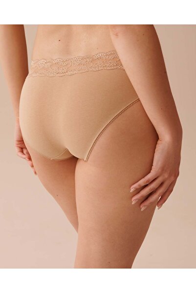 La Vie en Rose Cotton and Lace Band Bikini Panty