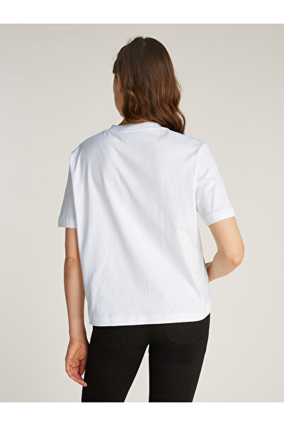 Tommy Hilfiger Women Th Optic White Modern Crew Neck Relaxed T-Shirt