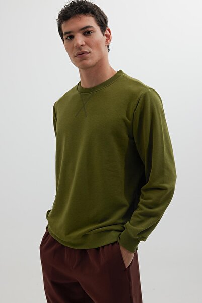 Tudors Unisex Relax Fit Comfortable Cut 100% Cotton Basic Green Crew Neck Sweatshirt