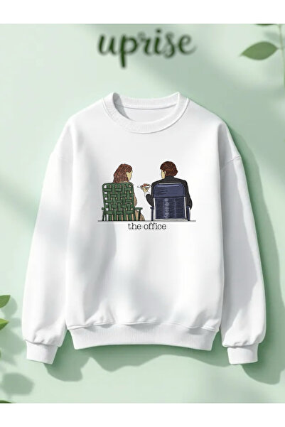 Vordevia Hanorac Jim & Pam The Office cu imprimeu din bumbac 3 fire B guler r...