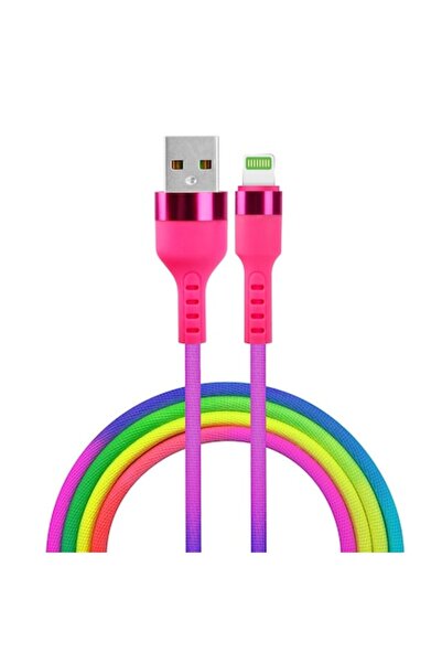 Setty USB - Lightning Cable 1.2 m 2.1A Rainbow