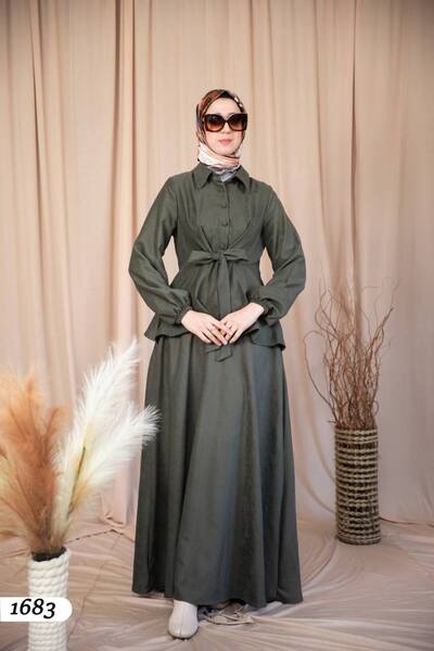 Atika Moda Kışın Asaleti | 2024-2025 Süet Kumaş Uzun Elbise