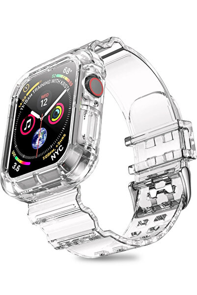 Nezih Case Apple Watch Seri 10 42mm Uyumlu Silikon Kordon ve Kasa Koruyucu