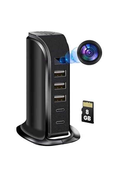 iUni Cameră spion cu stație de încărcare IP91, 8GB, Wi-Fi, Full HD, 20W, 2 po...