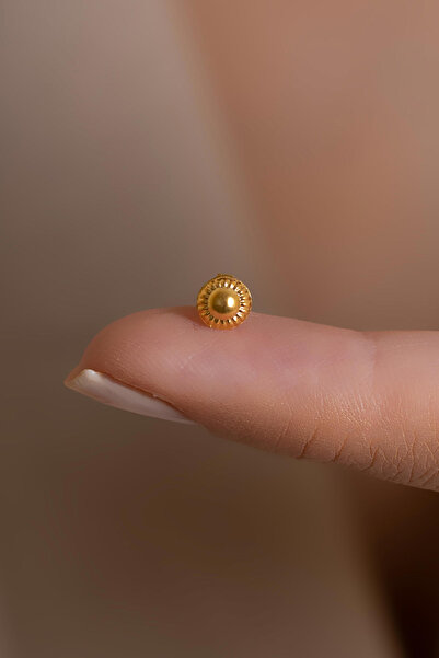 AMES GOLD KUYUMCULUK 14 Ayar Altın Parlak Bombeli Model Top Geçmeli Hızma