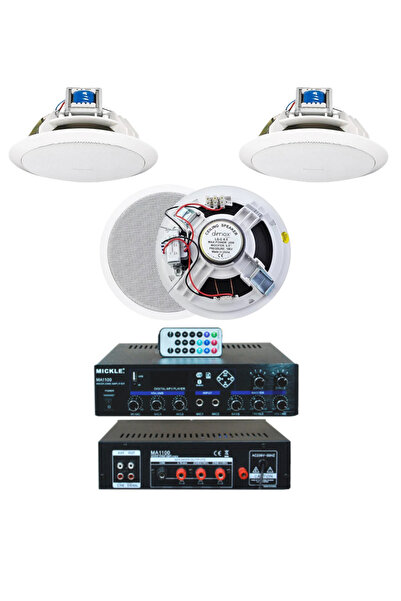 ERN Mickle MA1100 Amfi + Denox LS-C 6,5″ Tavan Hoparlörü Ses Sistemi Seti - 4’lü