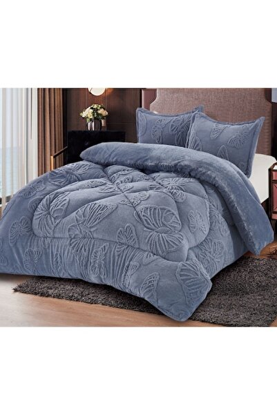 OEM Cocolino Quilted Duvet Set, Embossed Butterfly, 200x230 cm, 3.5 kg, Dusty Blue