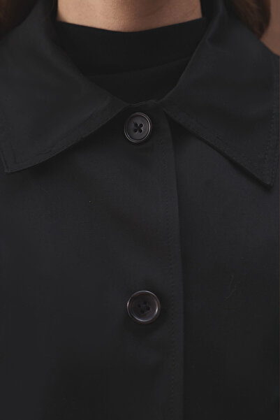 Hooopstore Padded Gabardine Short Black Jacket