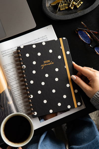 PAPERORA 2026 A5 Spiralli Haftalık Ajanda 12 Aylık - Puantiye