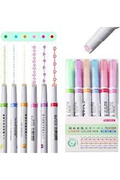 LINEAR Kampanyalı 6'lı Desen Mühür yapan ( yıldız-çiçek-çizgi-dalga-kalp )kalem seti