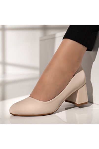 Modlet.ro Pantofi cu toc bej pentru femei MOD12109