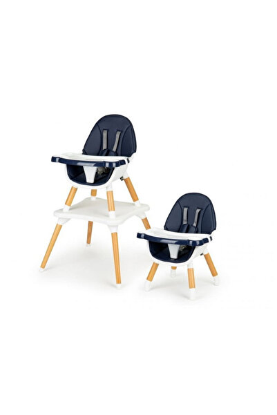 Bebelul Baby Dining Chair, 3 In 1, Footrest, 2 Trays and Removable Cover, Blue