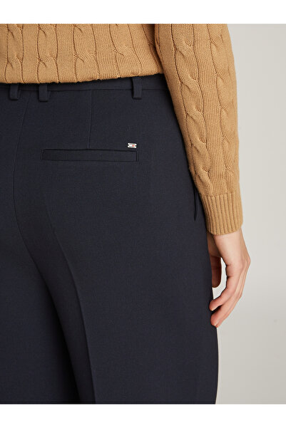 Tommy Hilfiger Women Dark Night Navy Seam Detail Relaxed Straight Leg Trousers