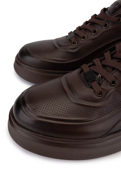 Tamer Tanca Erkek Hakiki Deri Kahverengi Sneakers & Spor Ayakkabı