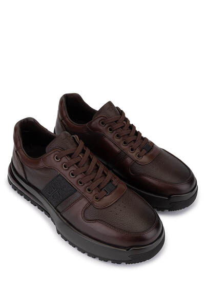 Tamer Tanca Erkek Hakiki Deri Kahverengi Sneakers & Spor Ayakkabı