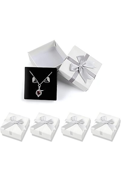xlean Jewelry Gift Boxes, XLWEN, White, 9x9cm Set of 4