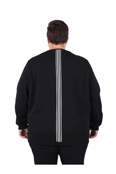 MocGrande Μεγάλο μέγεθος Crew Neck 3ip Sweat Possible 25719 ΜΑΥΡΟ