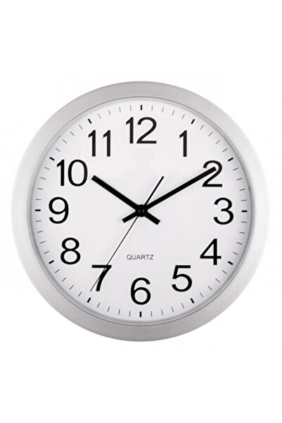 OEM Wall clock, diameter 30 cm, Silver with white